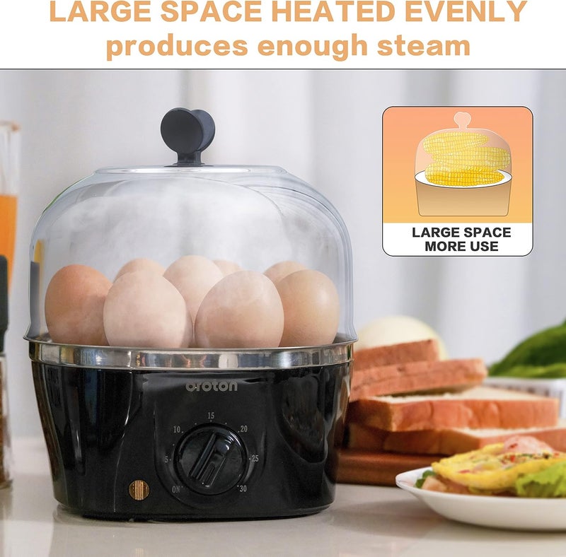 oroton 304 stainless steel inside and outside Rapid Egg Cooker, 9 Egg Capacity Electric Egg Cooker for Hard Boiler Eggs,Poacher Eggs,Scrambled Eggs,Hard Boiled Auto Shut-Off,30 Minutes Timer Settings - Image 4